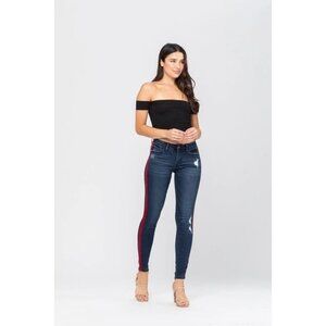 Judy Blue Red Velvet Tape Jeans